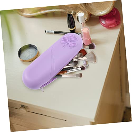 Fomiyes 5pcs Silicone Brush Brush Aplicador de maquiagem Aplicador de maquiagem Brilhos de viagem Maquiagem Violet Ferramentas