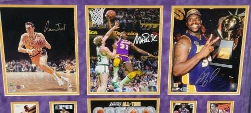 LAKERS GENROS SINGRADOS ASSISTENDO AUTOGRATED CARTA COLAGEM CHAMBERLAIN KOBE SHAQ MAGIC - Autographed NBA Fotos