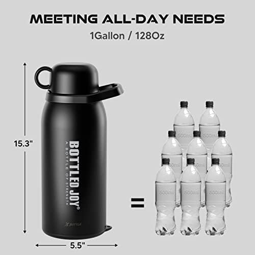 Xbottle Gallon Water Bottle isolado - 128 onças de aço inoxidável jarro grande garrafa de água com isolamento de vácuo de paredes