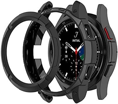 Case compatível com Samsung Galaxy Watch 4 Classic 42mm 46mm Caixa PC Tampa de proteção PC com anel de moldura rotatável