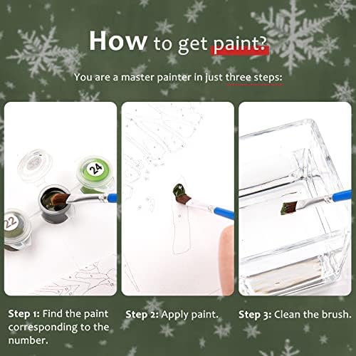 AnyDesign Christmas Diy Paint by Numbers 16 x 20 polegadas Plaid Snowman Canvas