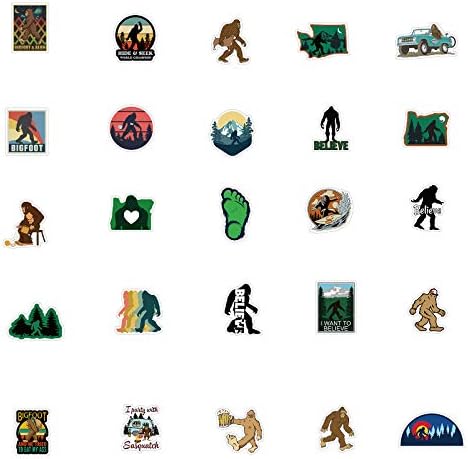 50pcs adesivos Bigfoot Adesivos ao ar livre Vinils adesivos de laptop adesivos à prova d'água para crianças adultos, adolescentes