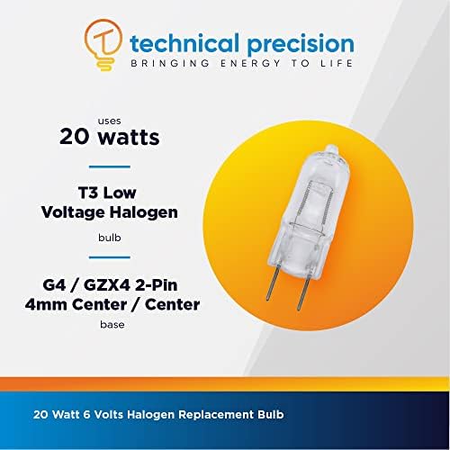 Substituição de lâmpada de halogênio de 20W para Reichert 12084 Bulbo de tungstênio por precisão técnica - 6 volts T3 LUZ MÉDICA E CIÊNCIA LUZ - BASE G4 - 1 pacote