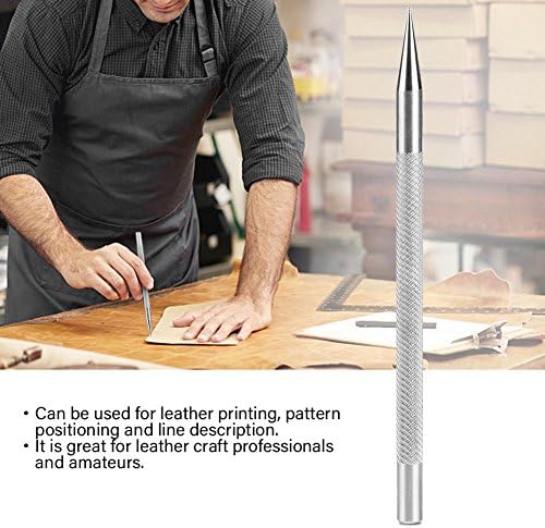 Ferramenta de couro de imprensa de couro DIY Ferramenta de marcação de caneta de posicionamento de couro de aço inoxidável