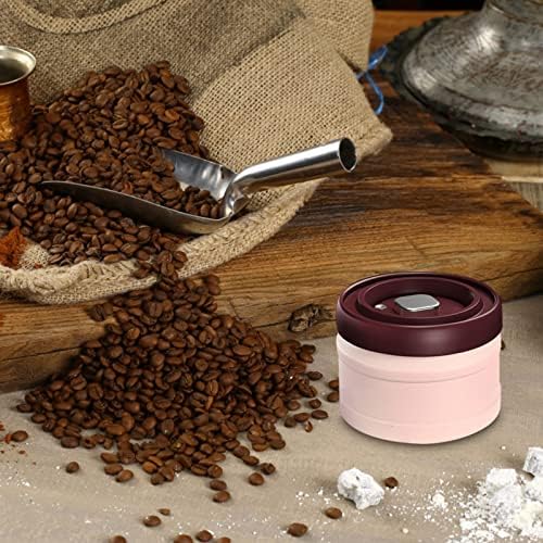 Grass de café em aço inoxidável e recipiente de feijões com liberação de data e medição de colher grande cinza 1800ml 60,8 oz de recipiente de café