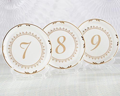Kate Aspen Time Tea Party Vintage Plate Numbers, tamanho único, ouro, branco