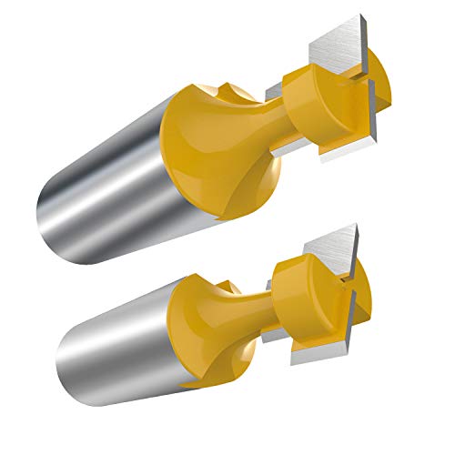 T bit de roteador de slot 1/2 polegada de haste de haste de bits de bits de brecha - 3/8 e 1/2 polegada de diâmetro