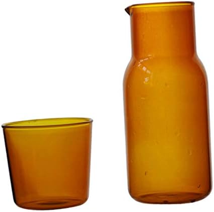 Cabilock 2 sets à beira da cabeceira jarra de jarra de jarra e copo de copo de vidro da mesa de vidro da mesa de água de vidro