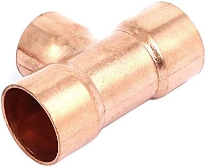 Aexit 25mmx22mm Air Equipamento Civil Acessórios de hardware Condicionador Copper Tee Separation Tube Connector Modelo: 90AS363QO716
