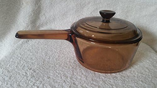 Visão vintage Corning Ware Amber V-1-B France Molho Pan