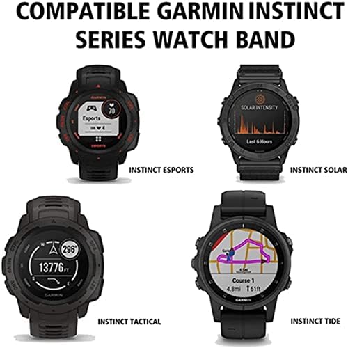 KGDHB Silicone WatchBands tiras para Garmin Instinct Smart Watch Relógio 22mm Banda de pulseira de pulseira Instinto/esports/maré/solar
