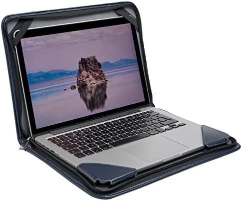 Broonel Blue Leather Laptop Messenger Case - Compatível com Gateway 15.6 FHD Ultra Slim Laptop