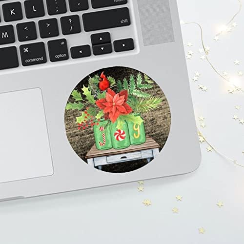 Joy Christmas Poinsettia Flower Sticker de Natal Cardinalss de carro Decalque adesivo de laptop Janela de janela Decal