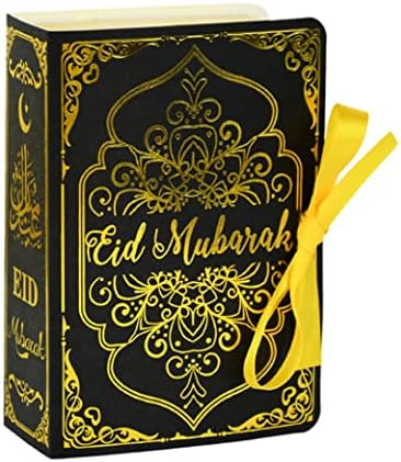 Caixa de presente de Kuyyfds, sacos de presente, caixa de doces da caixa de tratamento do Ramadak eid Mubarak com decoração de