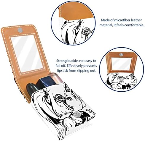 Bolsa de batom de batom de maquiagem de oryuekan com espelho portátil de armazenamento portátil de armazenamento de bato