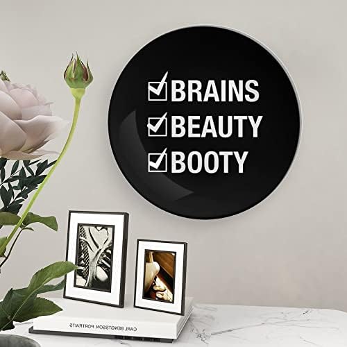 Brains de beleza e espólio Placa de decoração de china de osso vintage com stand placa decorativa redonda home Wobble-Plate