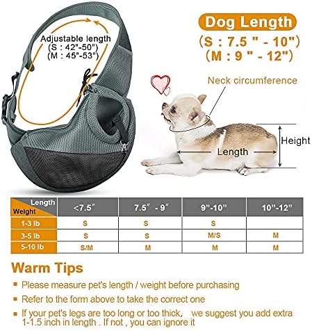 Portador de esteira de gato de cachorro aoofook, alça de ombro acolchoada ajustável, com bolso de malha para viagens