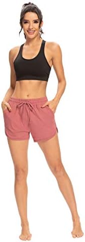 ZJCT shorts femininos casuais shorts de treino de ioga de verão soltos shorts de pijama de cordão confortável para mulheres