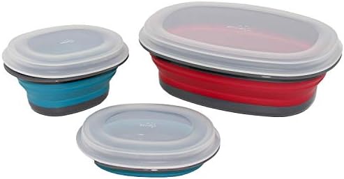 Conjunto de squish ™ de 6 recipientes de armazenamento dobráveis ​​- vermelho e azul