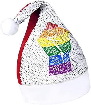 LGBT Gay Pride Funny Chat Chat chapéu de lantejoulas Papai Noel Hats para homens Mulheres Decorações de festas de férias de Natal