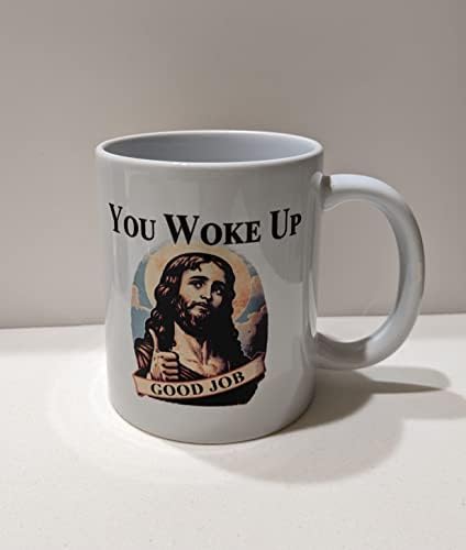 Nuggets de Swag que você acordou - Bom trabalho engraçado Coffee Caneca - Melhor Ideia Funny Gifts - Canecas fofas para presentes de café para novidades - Presentes engraçados de Jesus