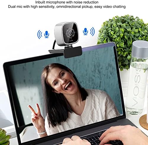 Sanpyl USB webcam, 1080p 30fps 360 graus Rotação ROTAÇÃO DUAL Microfone Ruído Interface USB, câmera de computador para