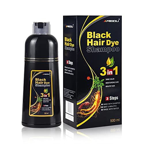 Cabelo de cabelo preto instantâneo Cabelo grisalho, shampoo de cor de cabelo preto instantâneo para cabelo de cabelo