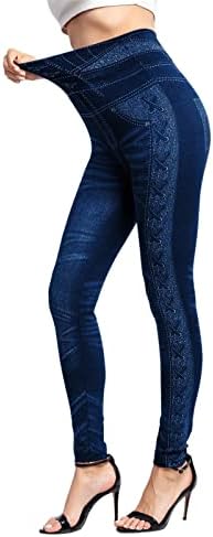 Miashui Girls Olive Leggings Mulheres Jeans elásticos leggings Térmica Impressão imitação Leggings com saia para mulheres