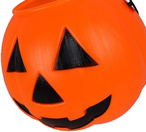 Halloween Candy Bucket Halloween Pumpkin Baldes Flue ou trate baldes de doces portáteis portáteis portáteis de balde com alça para o festeiro de Halloween favor （estilo aleatório） balde de plástico