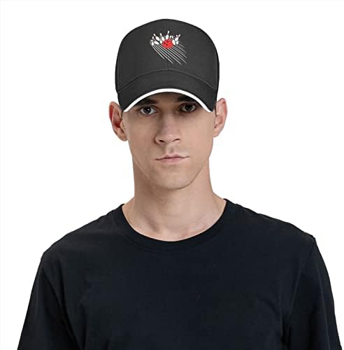 Flyjbs Unissex Bowling Ball Baseball Cap ajustável, chapéu de beisebol de boliche para homens mulheres