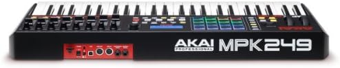 Akai Professional MPK249 - Controlador de teclado MIDI USB com 49 teclas semi -ponderadas, controles MPC atribuíveis, 16 almofadas e q -links, plug and play