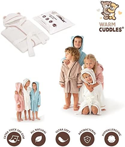 Robe de banho macio premium para crianças bebês crianças - manto de bambu orgânico Robe com capuz - meninas túnicas de meninos