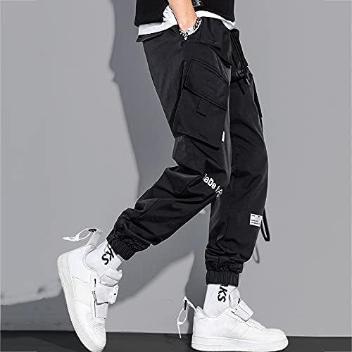 Xyxiongmao cargo masculino joggers Hip Hop Streetwear Techwear Harém Calças a laser reflexivo de macacões casuais soltos