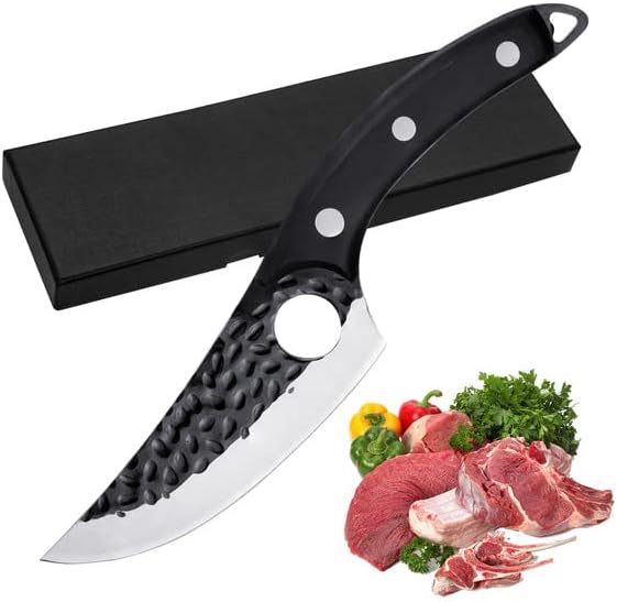 Qulajoy viking knive faca preta faca mão mão forjada filé de açougueiro nítido de alto carbono aço inoxidável cutelo para cozinha acampamento ao ar livre churrasco