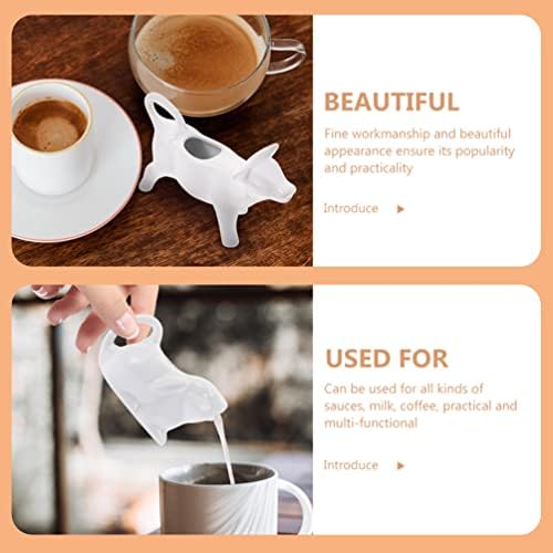 Luxshiny Cream Coffee Creamers 2pcs Creme de café cerâmica jarro animal- forma mini servir arremessadora com alça