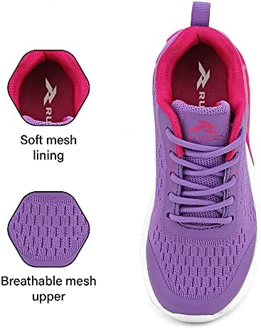 Runic Kids Sneaker Mesh Mesh respirável Athletic Running Tennis Sports Shoes para meninas meninas
