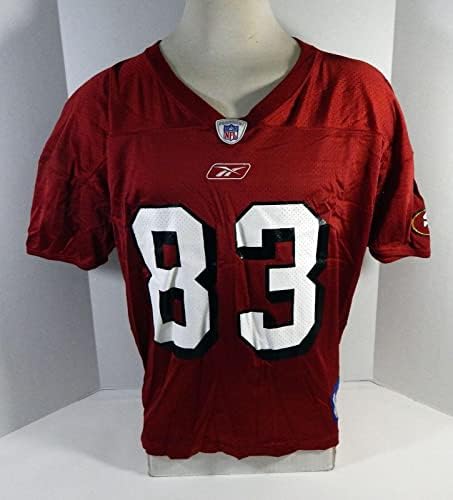 2002 San Francisco 49ers JJ Stokes #83 Jogo emitido Red Practice Jersey 959 - Jerseys não assinados da NFL usada