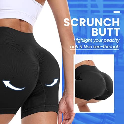Gayhay Workout Shorts for Women - Scrunch Butt levantando sem costura da cintura de ginástica atlética Biker executando