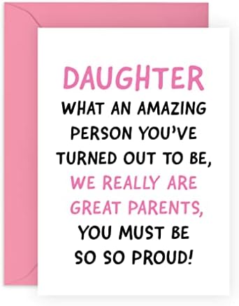 Central 23 Cartões de aniversário para filha adulta - Cartão de formatura engraçado para filha de pais - cartões de aniversário