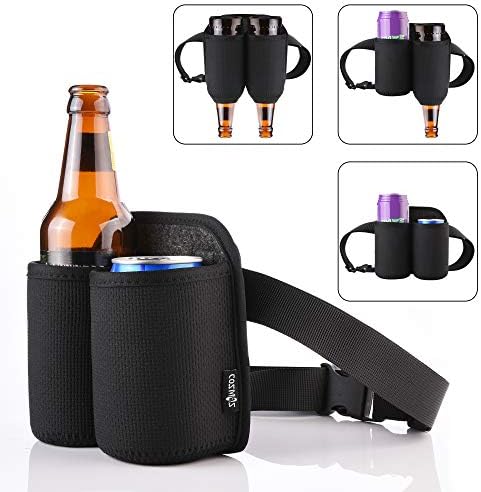 CM 2-BOTTLES Belt Strap Lan Can Soda Beverage Holder com fivela para churrasco Camping Camping Cerve