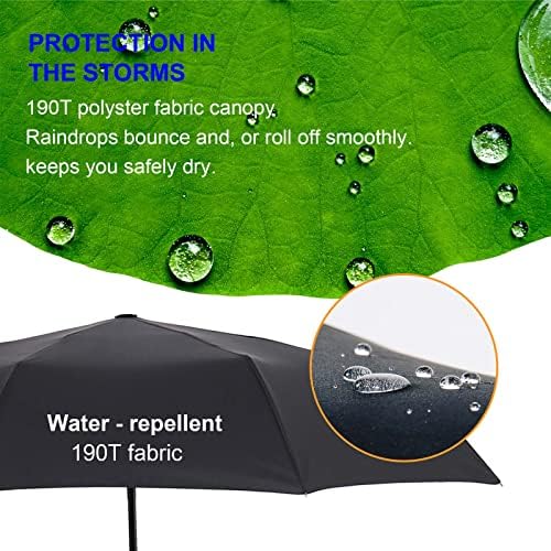 Nikioye Umbrella à prova de vento guarda -chuva - resistente ao vento, pequeno - compacto, leve, de abertura e fechamento automático, mini, dobragem e portátil - mochila, carro, guarda -chuvas para chuva - homens e mulheres -01