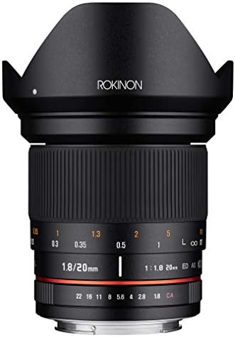 Rokinon 20mm f/1.8 como ed UMC Lente de grande angular para fuji x câmeras de lentes intercambiáveis ​​de montagem