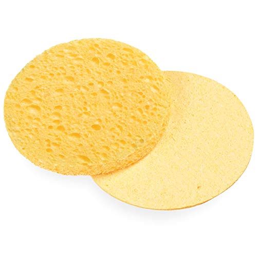 Esponja de celulose compactada para FORPRO - Face redonda e esponja corporal - Amarelo natural - 2,75 ' - 12 CONTAGEM