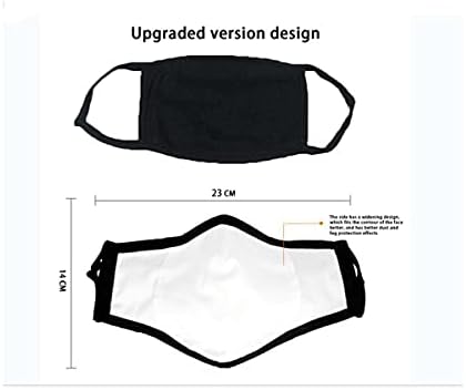 5 máscara de pano reutilizável de 5 pacote, nariz preto Curved Face Cover Design lavável máscara de algodão grande
