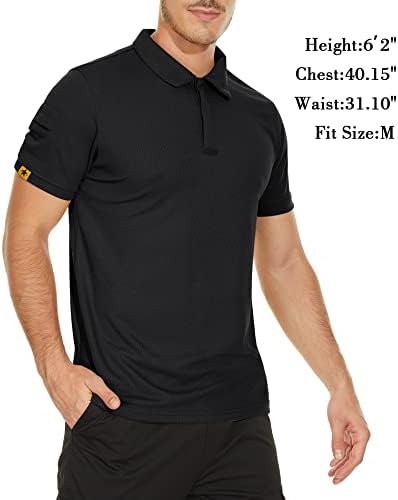 V Valanch Mens Camisas pólo Manga curta Mumiva Wicking Golfe Polo Athletic Circle Shirt Tennis Tops Tops