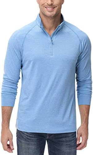 Tacvasen Men 1/4 Zip Pullover Circhas Sun Protection UPF 50+ Tops de manga longa Longa T-shirt de desempenho atlético