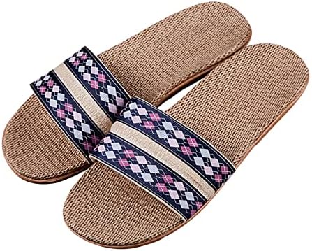 Flippers para mulheres mulheres mulheres respiráveis ​​Bohemia Beach Slip On Sapatos Sandálias Casuais Slipper Fuzzy Socks Mulheres