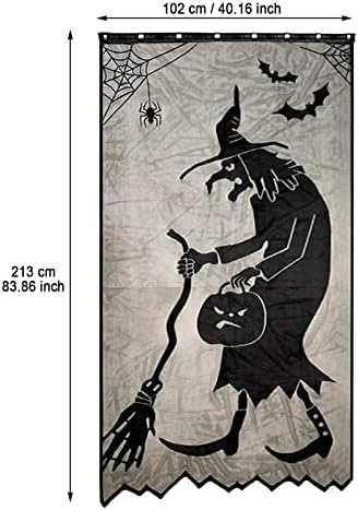 Cortina de cortina de renda preta de halloween pingente de malha de malha e decoração de janelas pingentes de pingente os