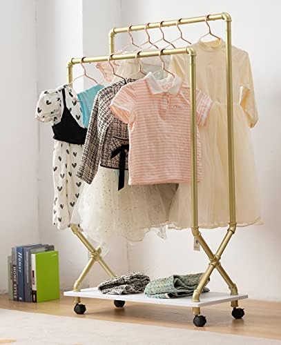 Zyuxuan Kid Armoire Dress Up Rack, Rack de vestuário de crianças industriais, Rack de roupas infantis com prateleira de