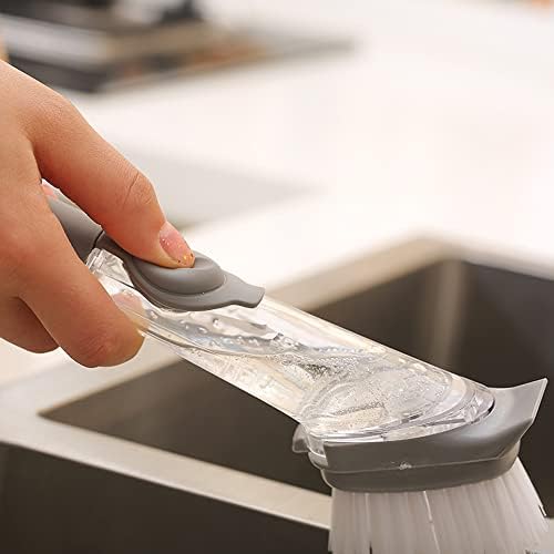 Escova de limpeza de cozinha preenchendo automaticamente alça longa com manuseio hidráulico Soop para lavar bacias e
